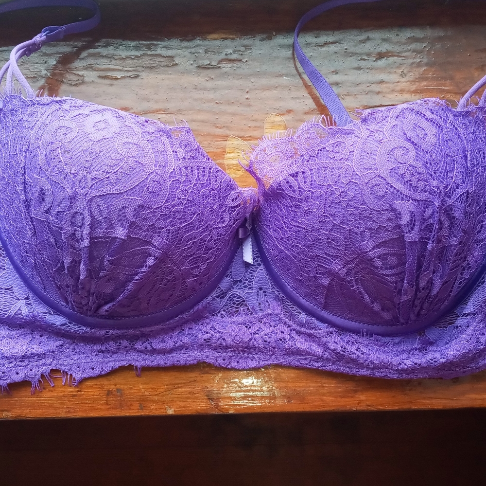 Frederick's Of Hollywood Purple Padded Demi Bra 2X